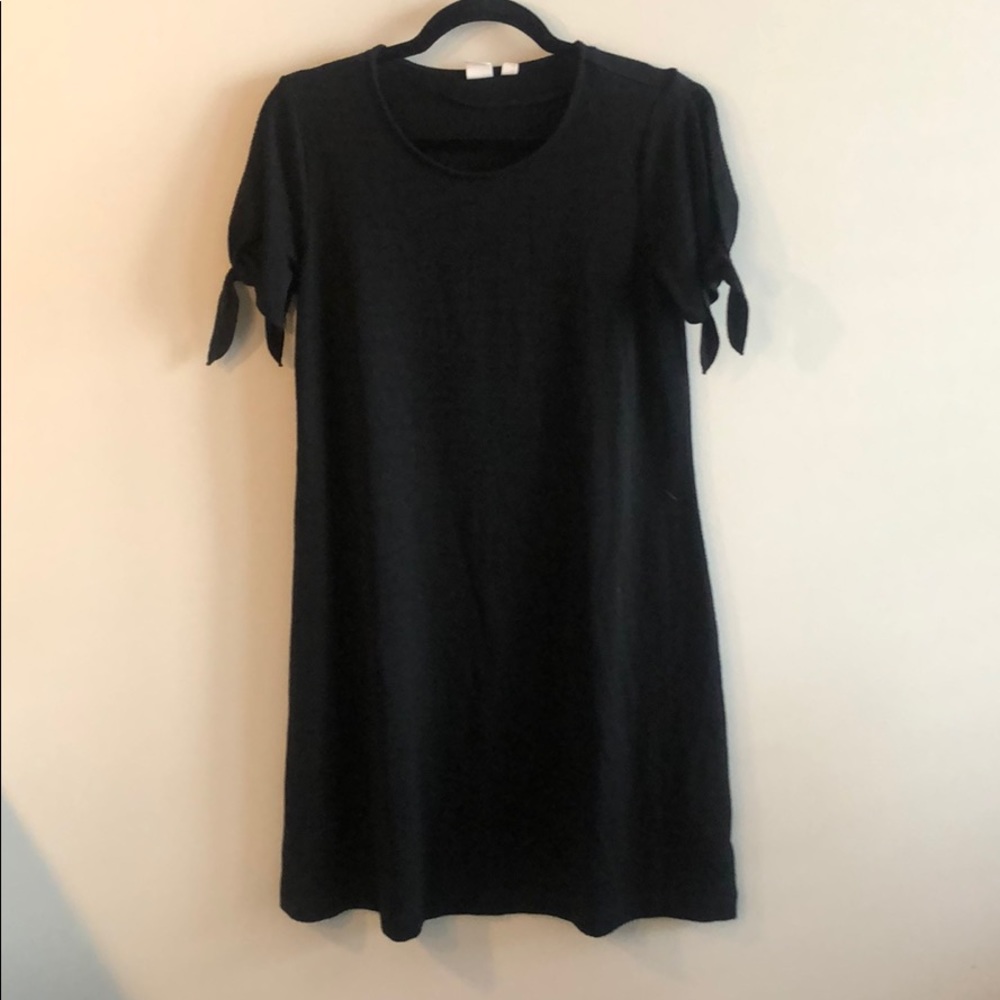 Black Gap Dress with Tie Sleeves